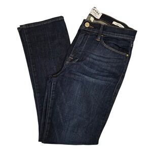 Frame Denim Straight Leg Jeans in Dark Blue Wash